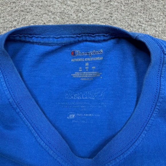 Dragon Ball Z x Champion Mens Shirt Blue Medium Majin Vegeta Short Sleeve Anime - Picture 2 of 7